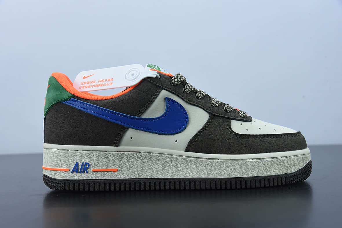 耐克Nike Air Force 1 AF1 空军一号白棕蓝橙摩卡拼色低帮休闲板鞋纯原版本 货号:DH7568-001