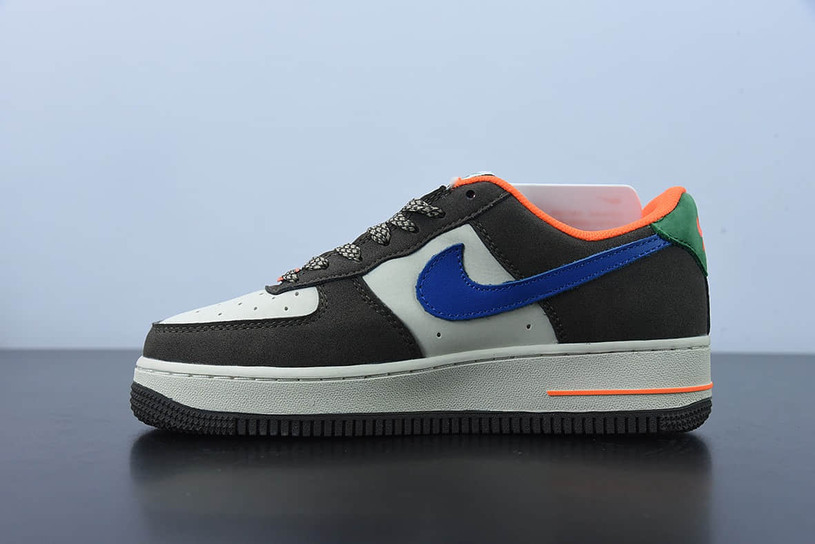 耐克Nike Air Force 1 AF1 空军一号白棕蓝橙摩卡拼色低帮休闲板鞋纯原版本 货号:DH7568-001