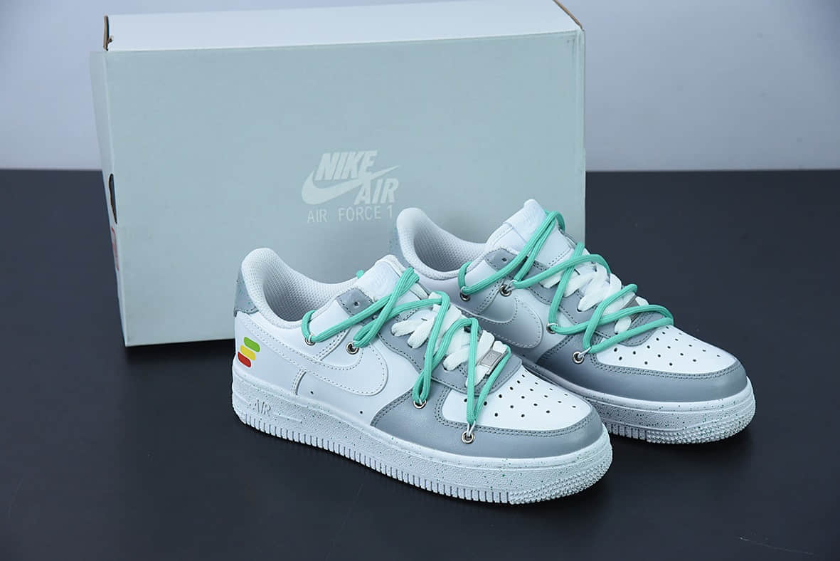 耐克Nike Air Force 1 Low 07 灰白绿绑绳空军一号低帮休闲板鞋纯原版本 货号:CW2288-111