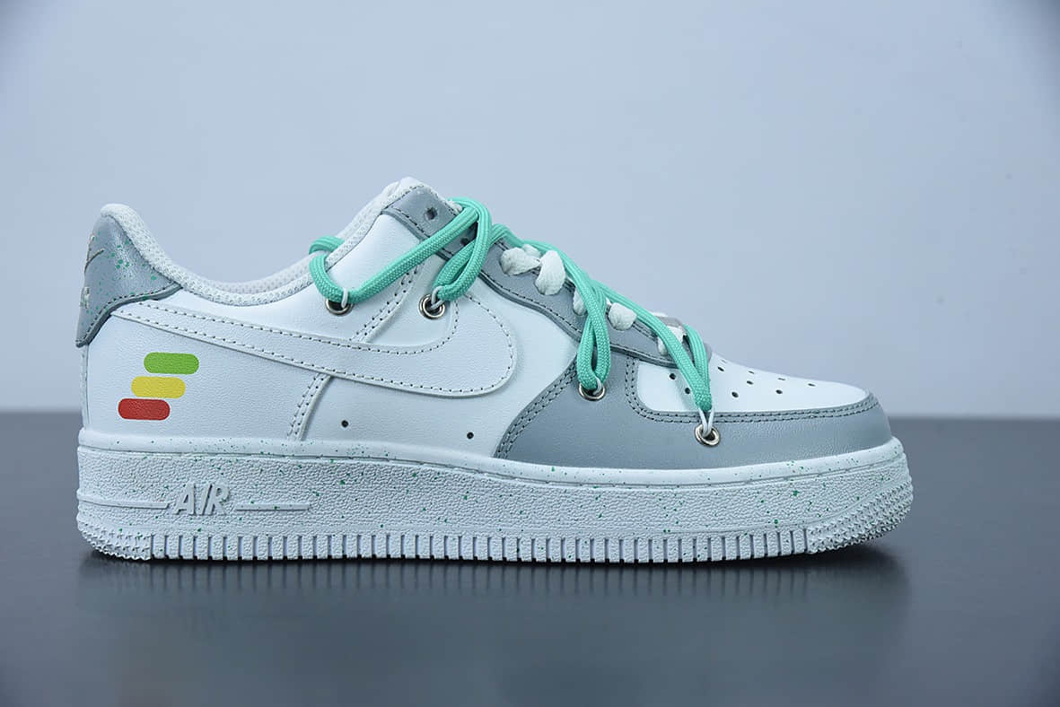 耐克Nike Air Force 1 Low 07 灰白绿绑绳空军一号低帮休闲板鞋纯原版本 货号:CW2288-111