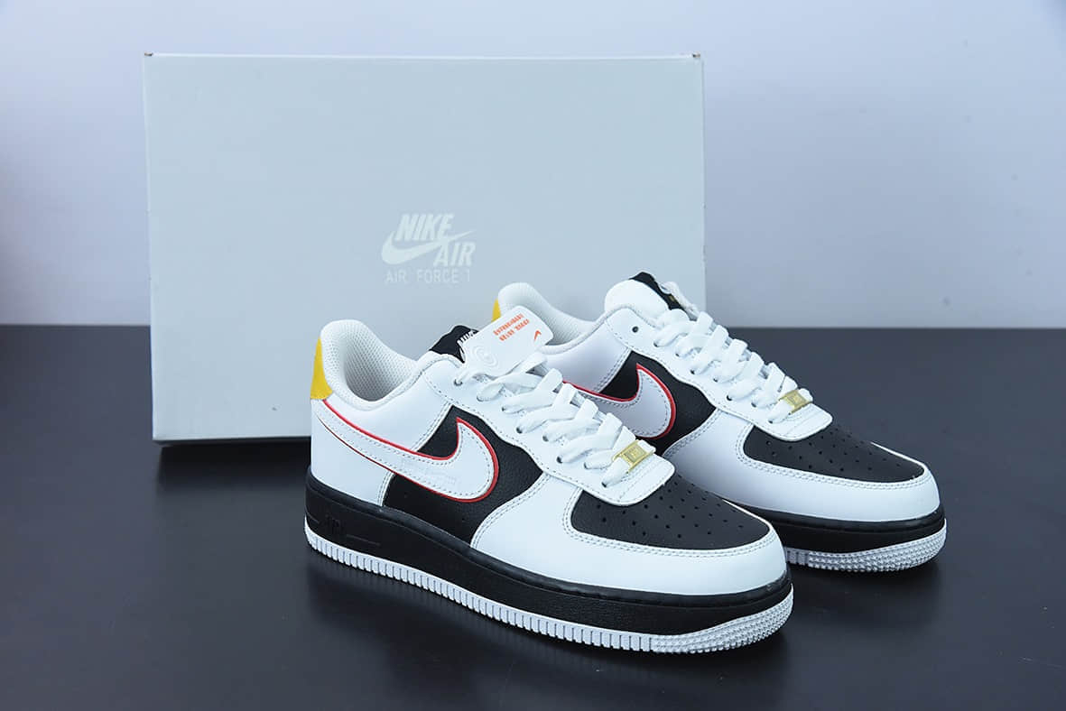 耐克Nike Air Force 1'07 Low 熊猫白黑拼接空军一号低帮休闲板鞋纯原版本 货号:SJ5588-100