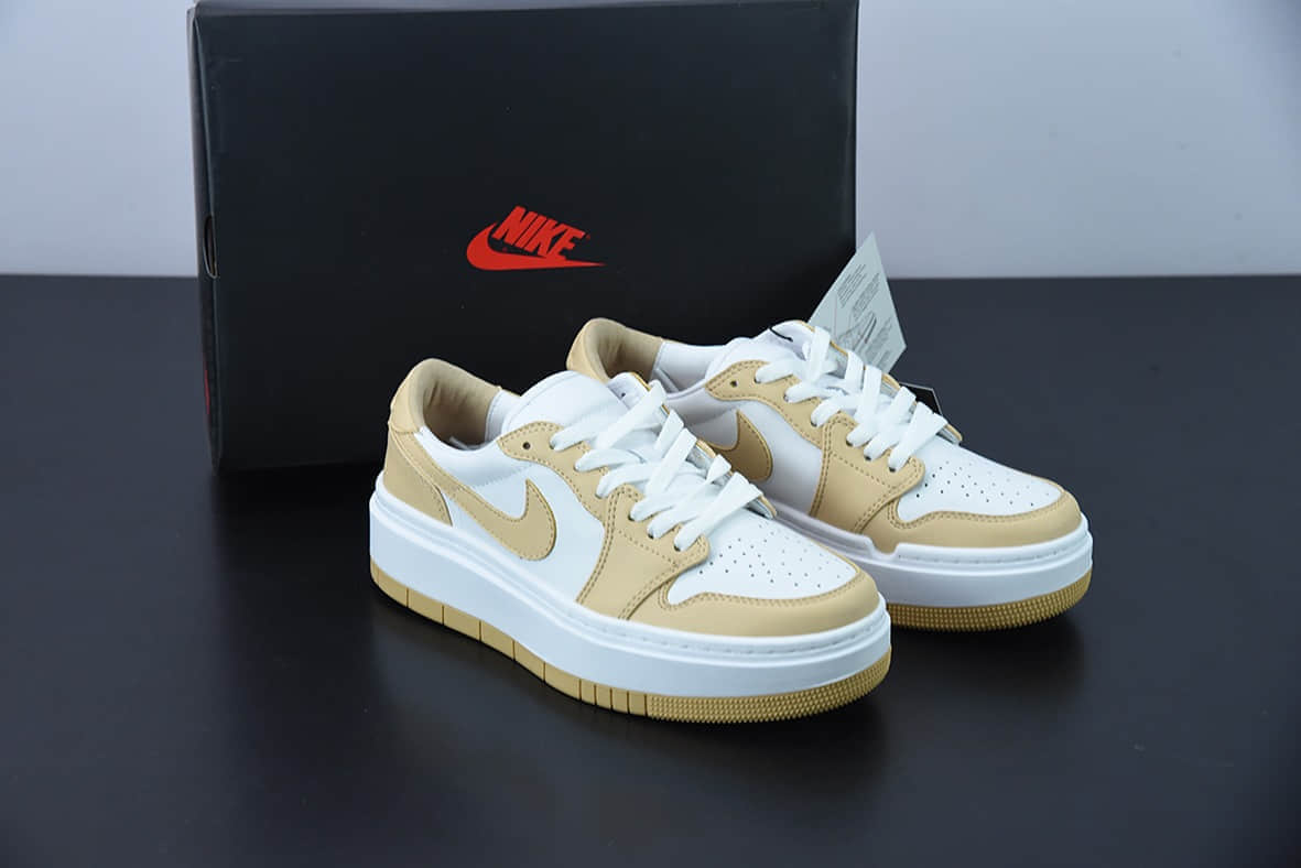乔丹Air Jordan 1 Elevate Low SE Wolf Grey AJ1厚底白杏配色复古篮球鞋纯原版本 货号:DH7004-102