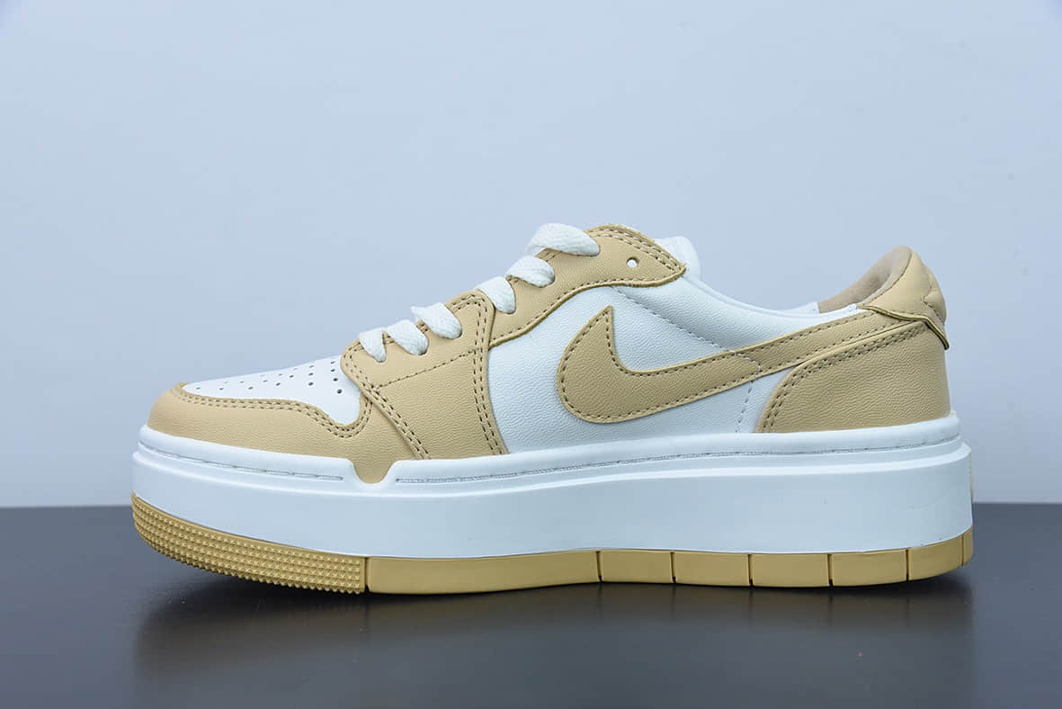 乔丹Air Jordan 1 Elevate Low SE Wolf Grey AJ1厚底白杏配色复古篮球鞋纯原版本 货号:DH7004-102