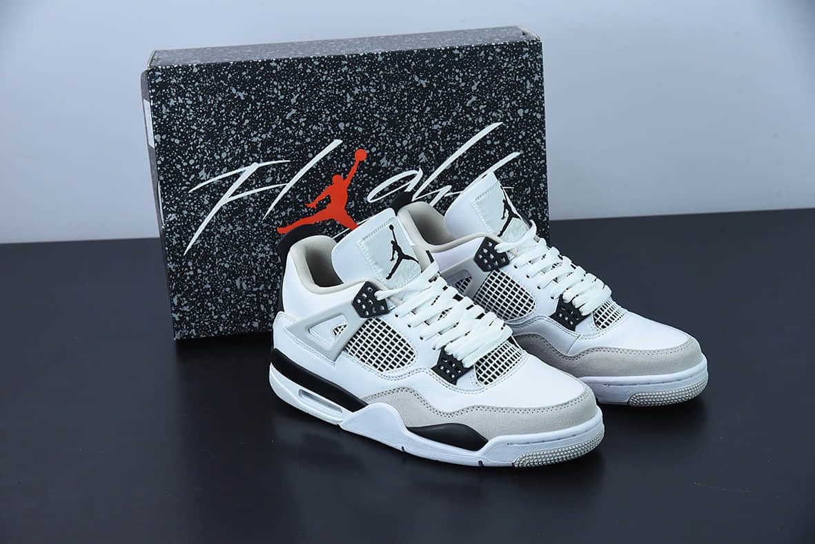 乔丹Air Jordan 4 Military Black AJ4 乔4灰黑拼接中帮篮球鞋纯原版本 货号:DH6927-111