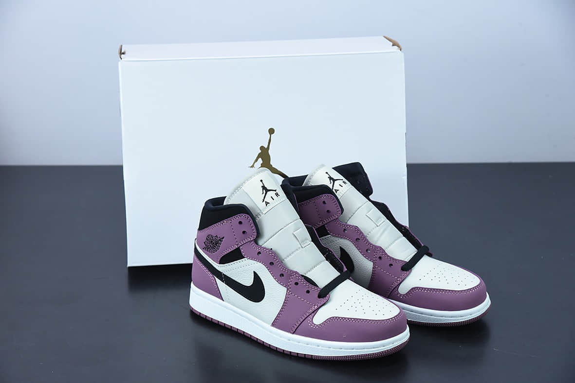 乔丹Air Jordan 1 Mid AJ1乔1浆果粉中帮文化篮球鞋纯原版本 货号：DC7267-500