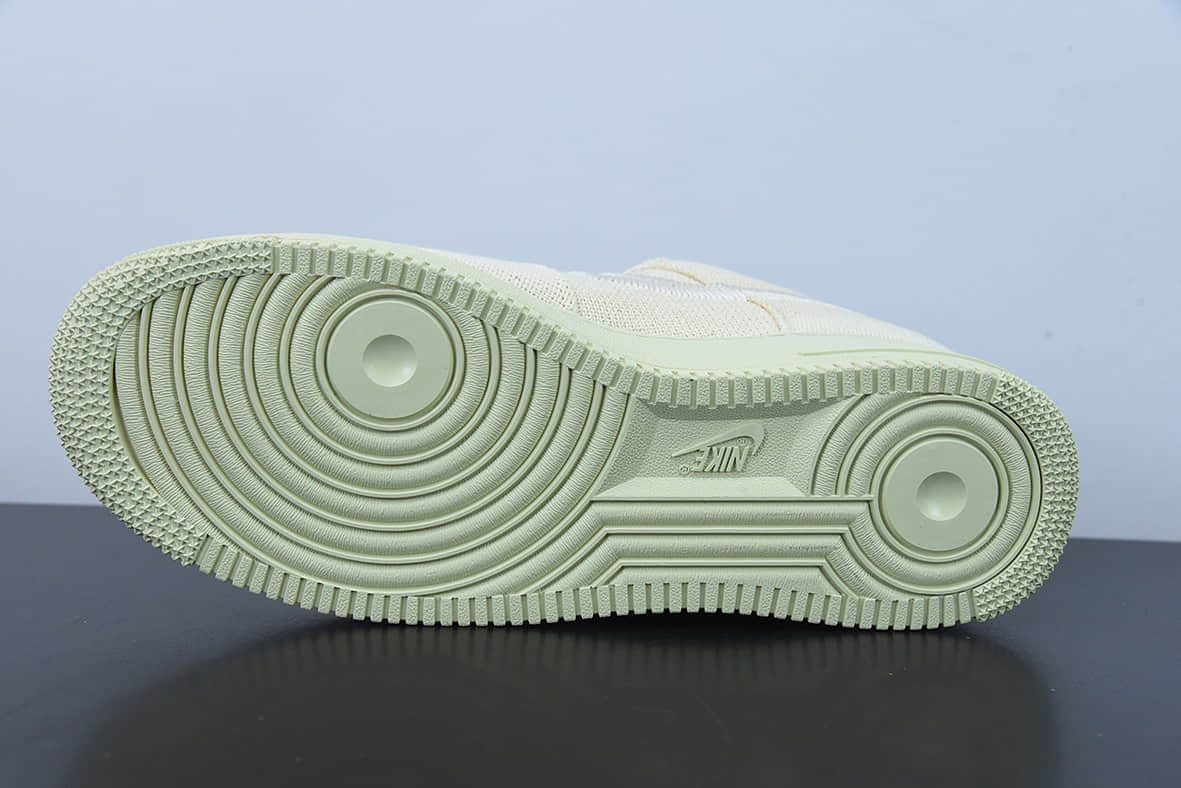 耐克Nike Stussy x Nike Air Force 1 '07 White Cool 斯图西联名米白帆布空军一号低帮休闲板鞋纯原版本 货号:CZ9084-200