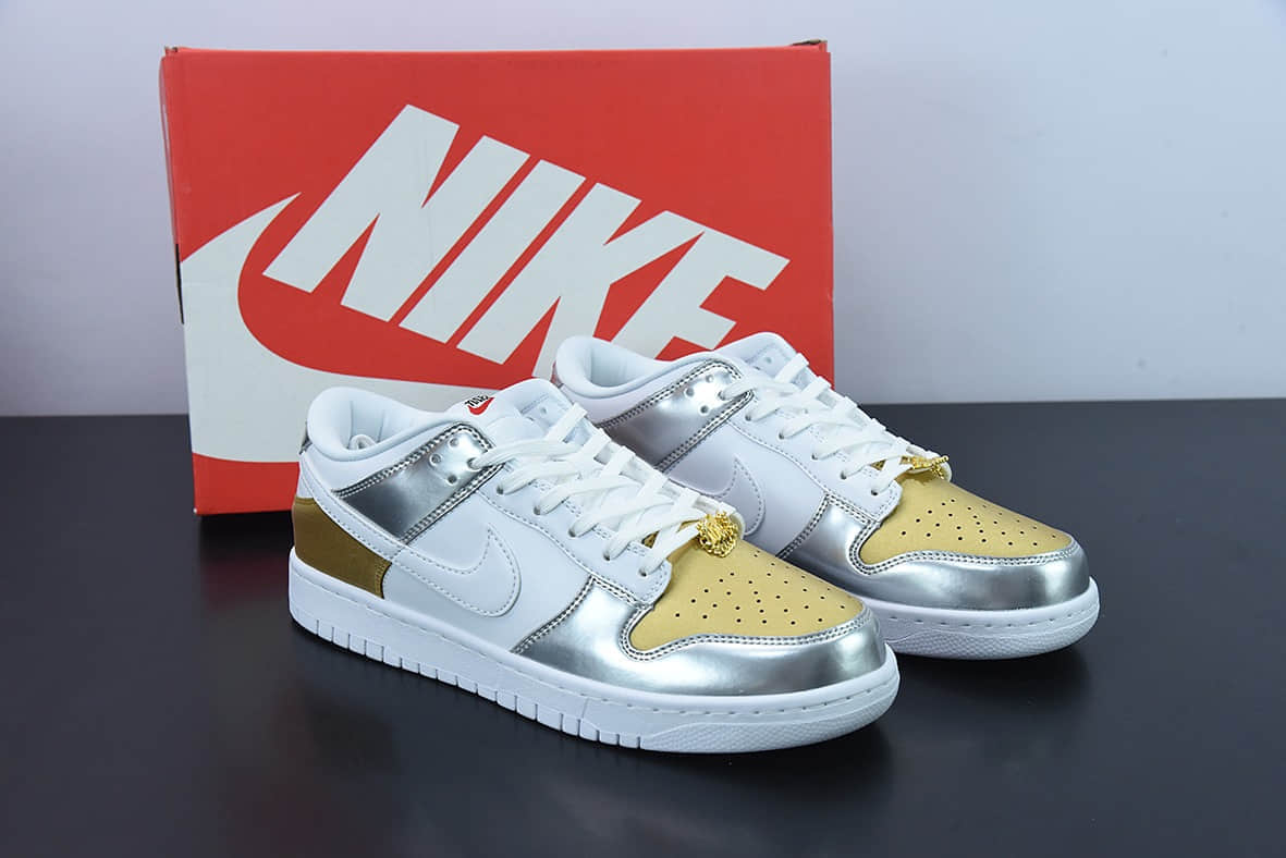 耐克Nike Dunk SB Low Metallict 金银白 SB扣篮系列低帮休闲运动滑板鞋纯原版本 货号:DH4403-700