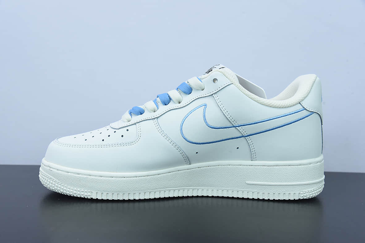 耐克 Nike Air Force 1'07 Low 蓝色电绣勾空军一号低帮休闲板鞋纯原版本 货号:CL6326-118