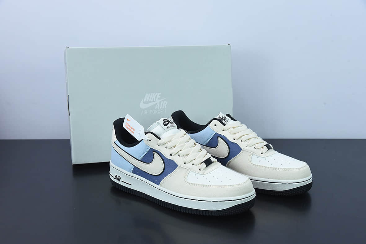耐克Nike OtomoKatsuhiroxNKAirForce1’07LV8 LowSteamboy OST 空军一号“大友克洋帆布浅灰牛仔蓝黑马低帮休闲板鞋纯原版本 货号：315122-663