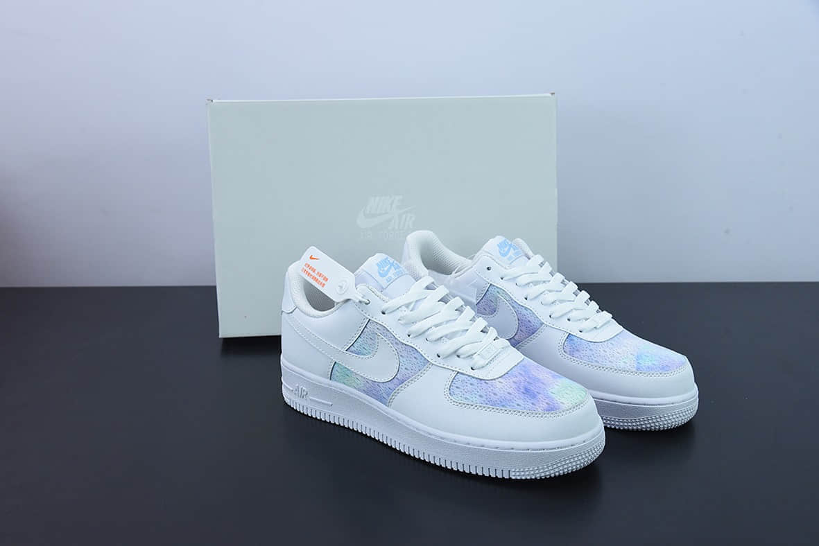耐克Nike Air Force 1 AF1白紫扎染薰衣草紫渐变空军一号低帮休闲板鞋纯原版本 货号:CH3512-003