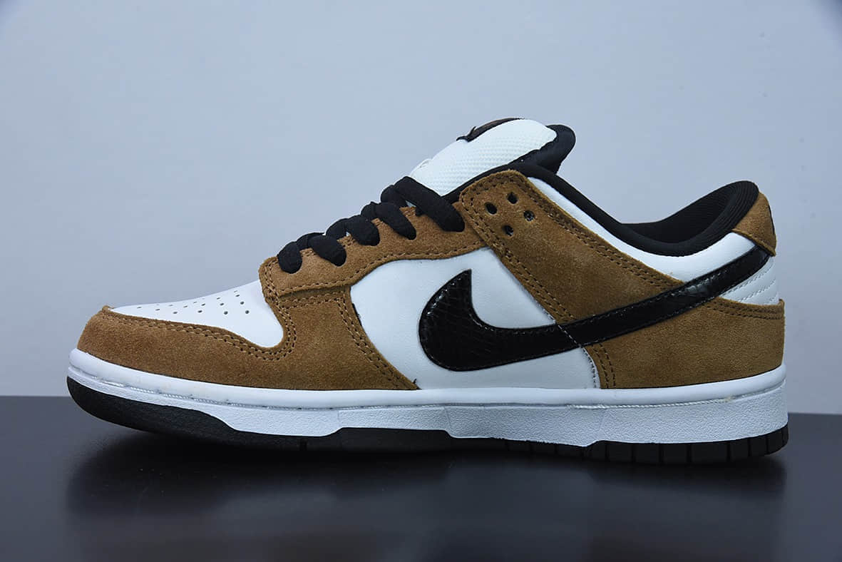 耐克Nike SB Dunk Low SPTrail End Brown翻毛棕白黑蛇纹扣篮系列低帮休闲运动滑板板鞋纯原版本 货号：304292-102