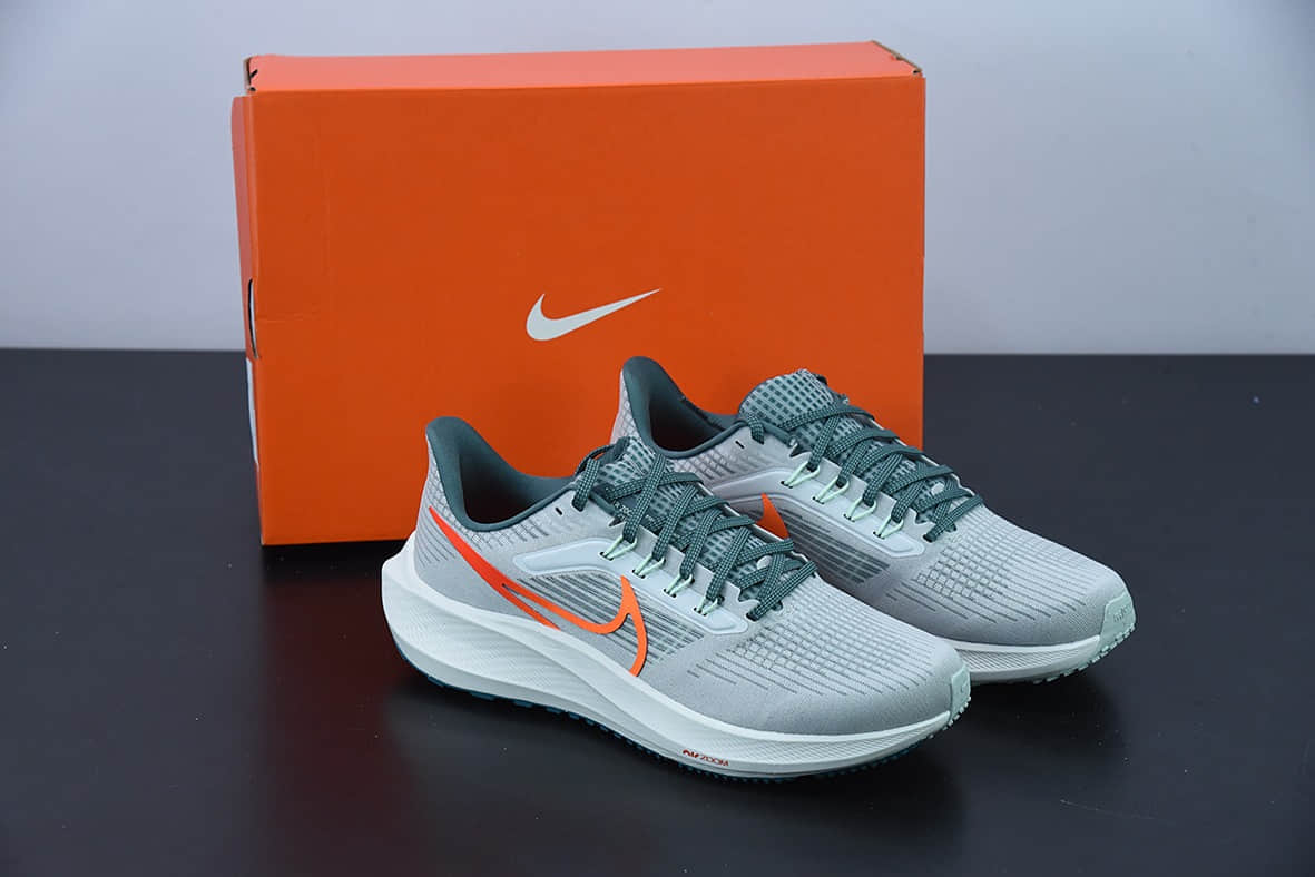 耐克Nike Air Zoom Pegasus 39GreyPatina green39代网织浅灰铜锈绿橙超级飞马涡轮增压马拉松休闲运动慢跑鞋纯原版本 货号:DH4071-003