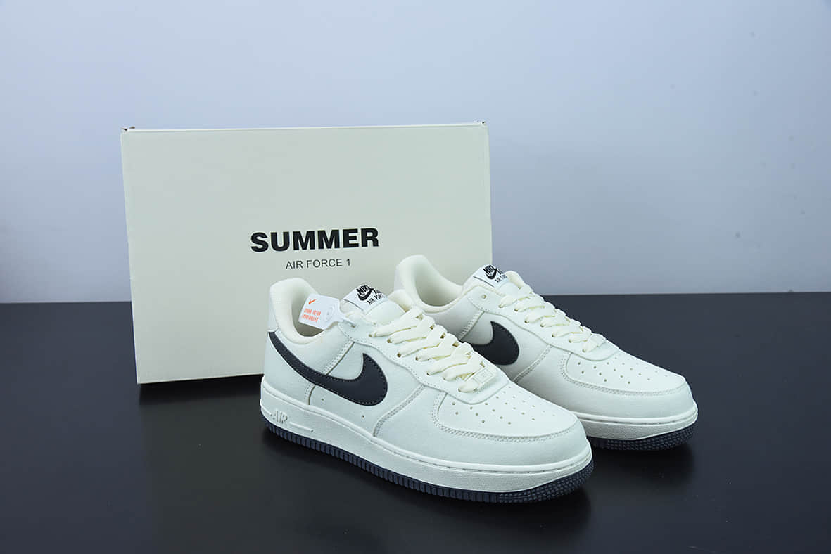 耐克NIke Air Force 1 '07 米深灰3M反光版空军一号低帮休闲板鞋纯原版本 货号:DG2296-007