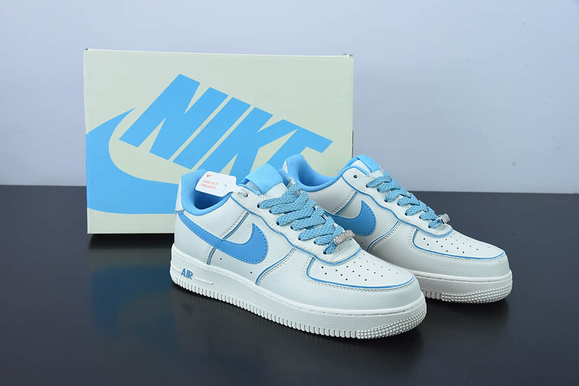 耐克NIke Air Force 1 '07 Low 米白蓝炫彩“夜魔侠”空军一号低帮休闲板鞋纯原版本 货号:UH8958-066