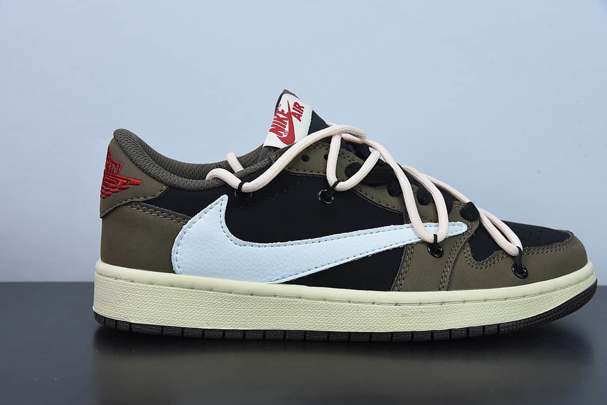 乔丹Air Jordan1 Low AJ1乔丹一代经典黑棕抽绳倒钩低帮经典复古文化休闲运动篮球鞋纯原版本 货号：CQ4277-001