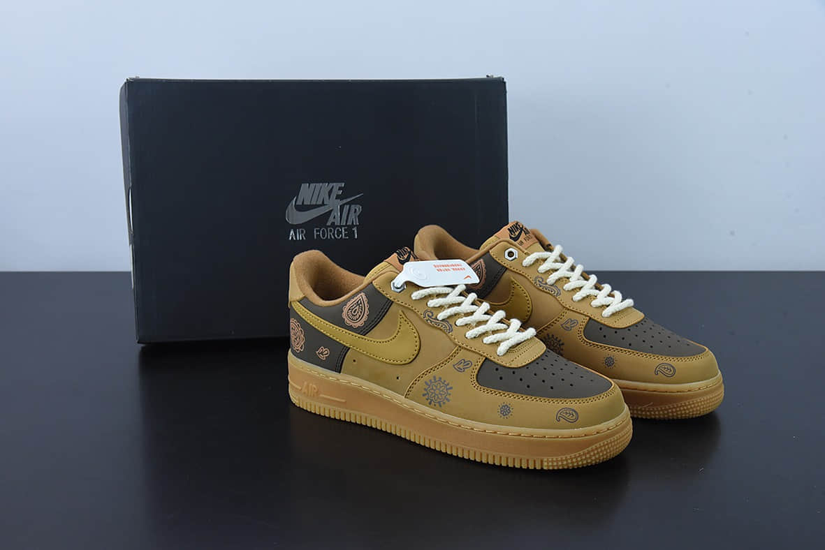 耐克Nike Air Force 1 小麦腰果花空军一号低帮休闲运动板鞋纯原版本 货号:CJ9179-200