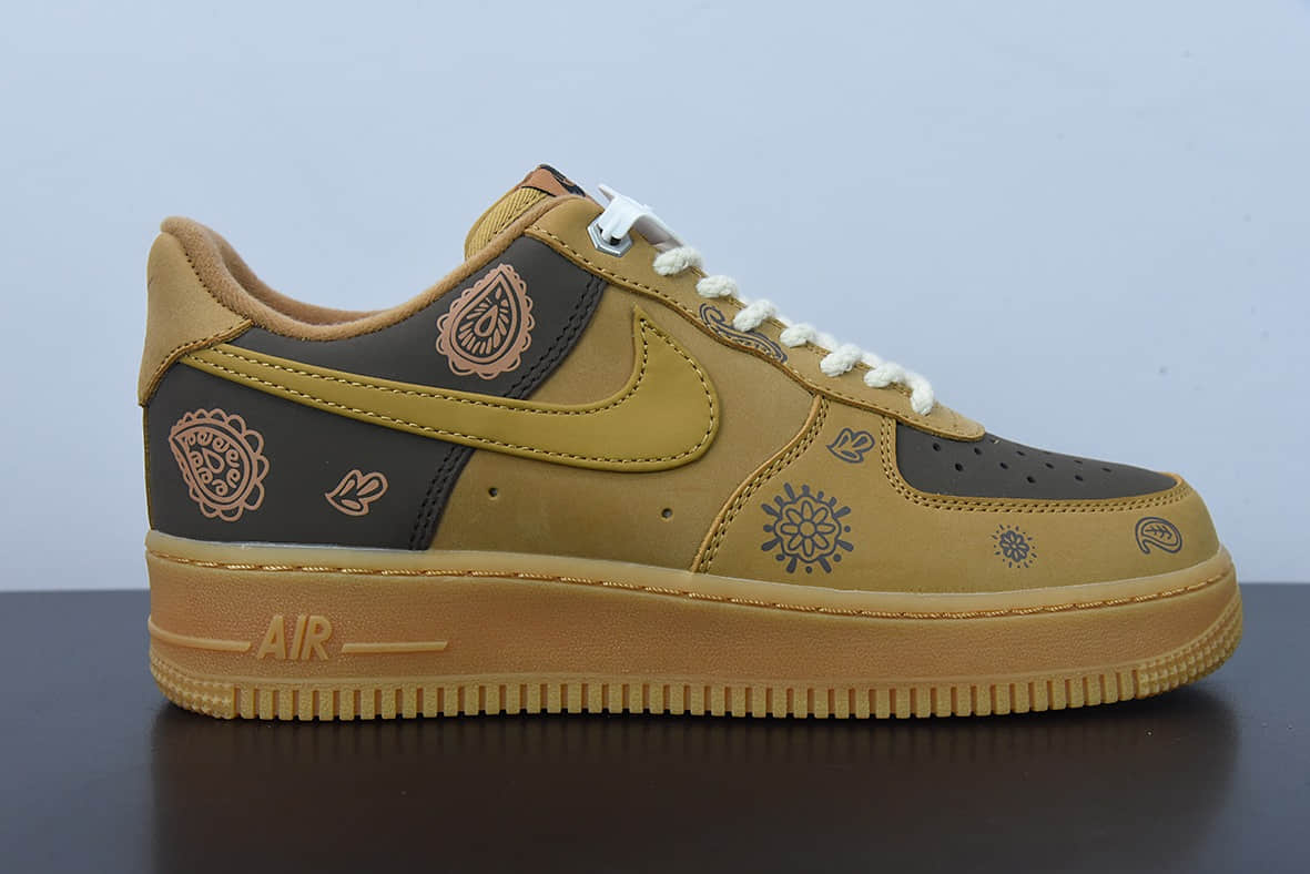 耐克Nike Air Force 1 小麦腰果花空军一号低帮休闲运动板鞋纯原版本 货号:CJ9179-200