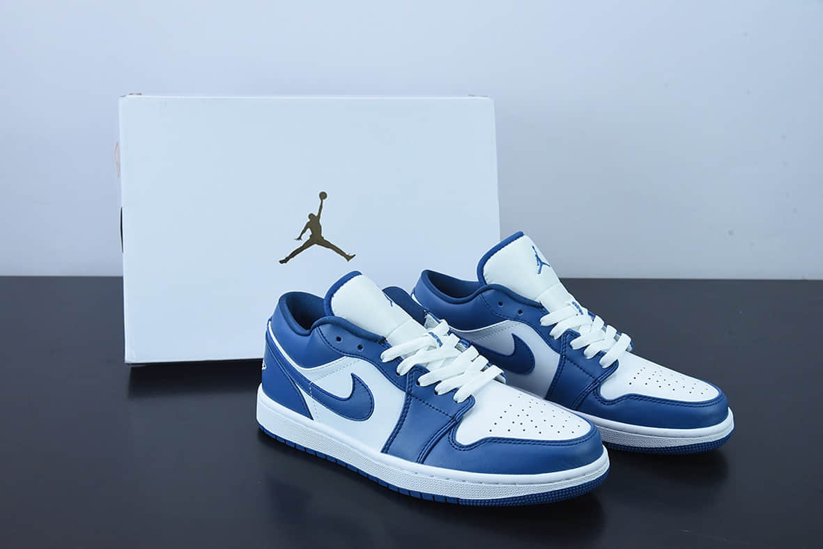 乔丹Air Jordan 1 LowMarina BlueAJ1白蓝复古篮球鞋纯原版本 货号:DC0774-114