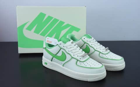 耐克Nike Air Force 1米白绿炫彩“夜魔侠” 空军一号低帮休闲运动板鞋纯原版本 货号:UH8958-022