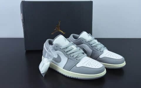 乔丹Air Jordan 1 Low Vintage Grey AJ 乔1白灰低帮复古篮球鞋纯原版本 货号：553558-053