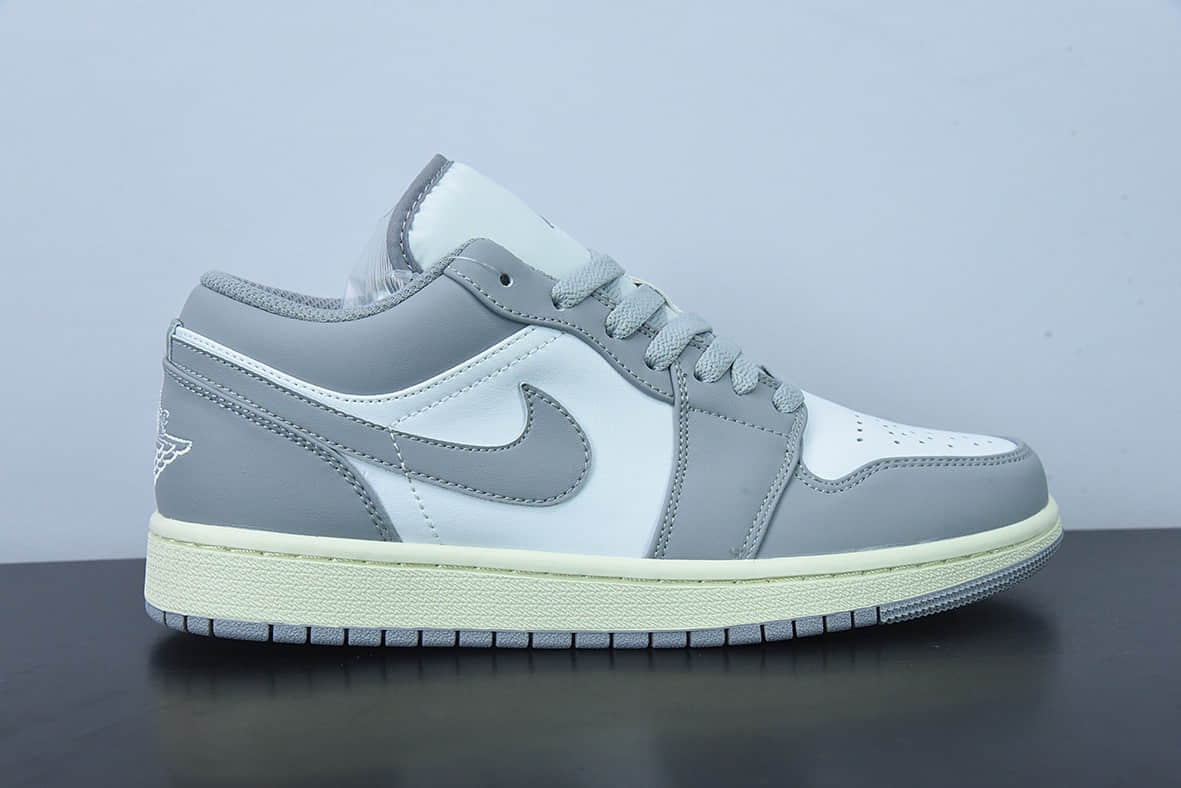 乔丹Air Jordan 1 Low Vintage Grey AJ 乔1白灰低帮复古篮球鞋纯原版本 货号:553558-053