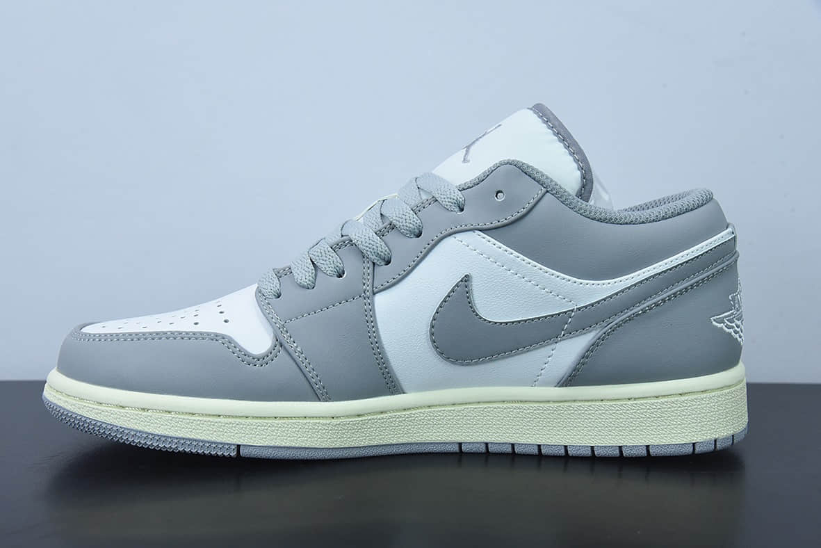 乔丹Air Jordan 1 Low Vintage Grey AJ 乔1白灰低帮复古篮球鞋纯原版本 货号:553558-053