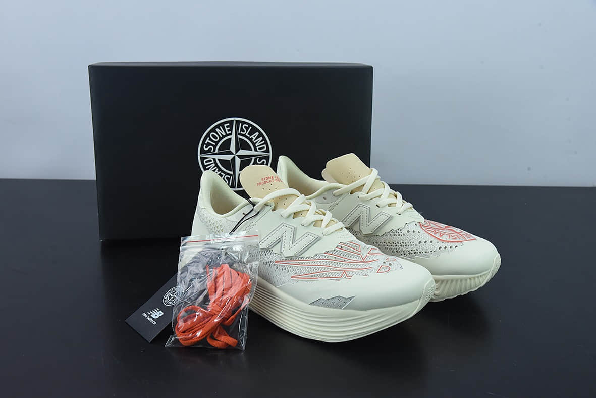 新百伦NewBalance Stone Island x NewBalance RC Elite V2 NB石头岛联名白红男女同款复古休闲鞋纯原版本 货号：MSRCELTD