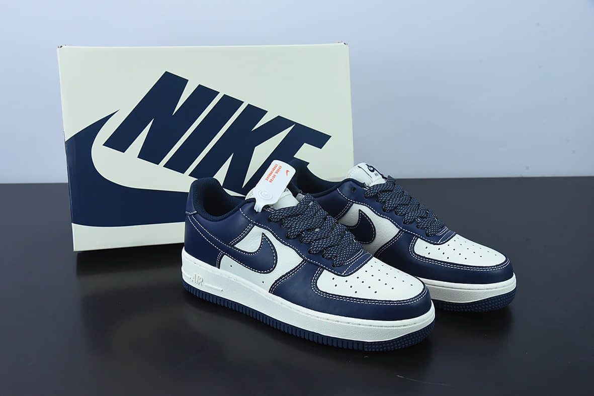 耐克Nike Air Force 1'07 Low 米深蓝马克线满天星配色空军一号低帮休闲板鞋纯原版本 货号:SG6928-698