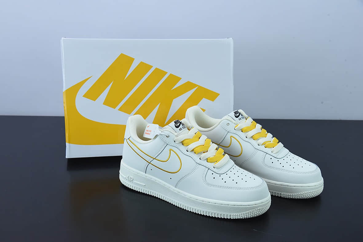 耐克Nike Air Force 1'07 Low 米黄电绣勾空军一号低帮休闲板鞋纯原版本 货号:CL6326-168