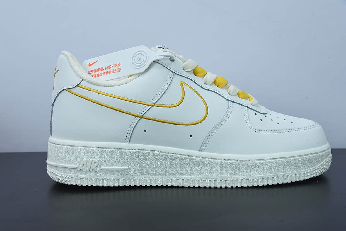 耐克Nike Air Force 1'07 Low 米黄电绣勾空军一号低帮休闲板鞋纯原版本 货号:CL6326-168
