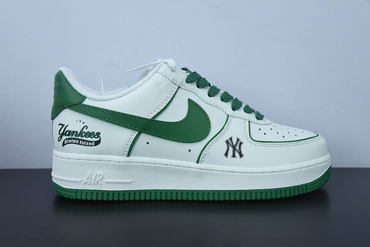 耐克Nike MLB x Nike Air Force 1 '07 Low NY白绿印花联名款空军一号低帮休闲板鞋纯原版本 货号:BS8806-533