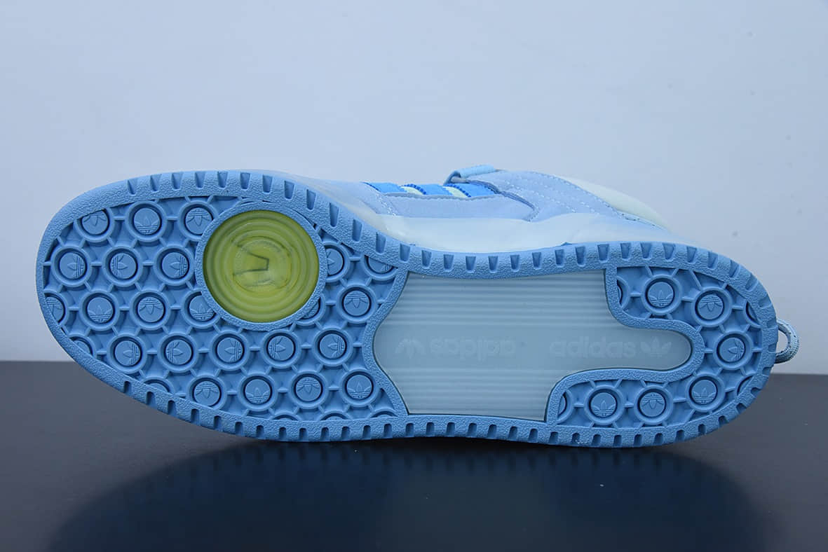 阿迪达斯Adidas Bad Bunny x AD Forum Buckle LowPink Easter Egg罗马系列机能搭扣“果冻蓝蓝兔低帮休闲板鞋纯原版本 货号:GY9693