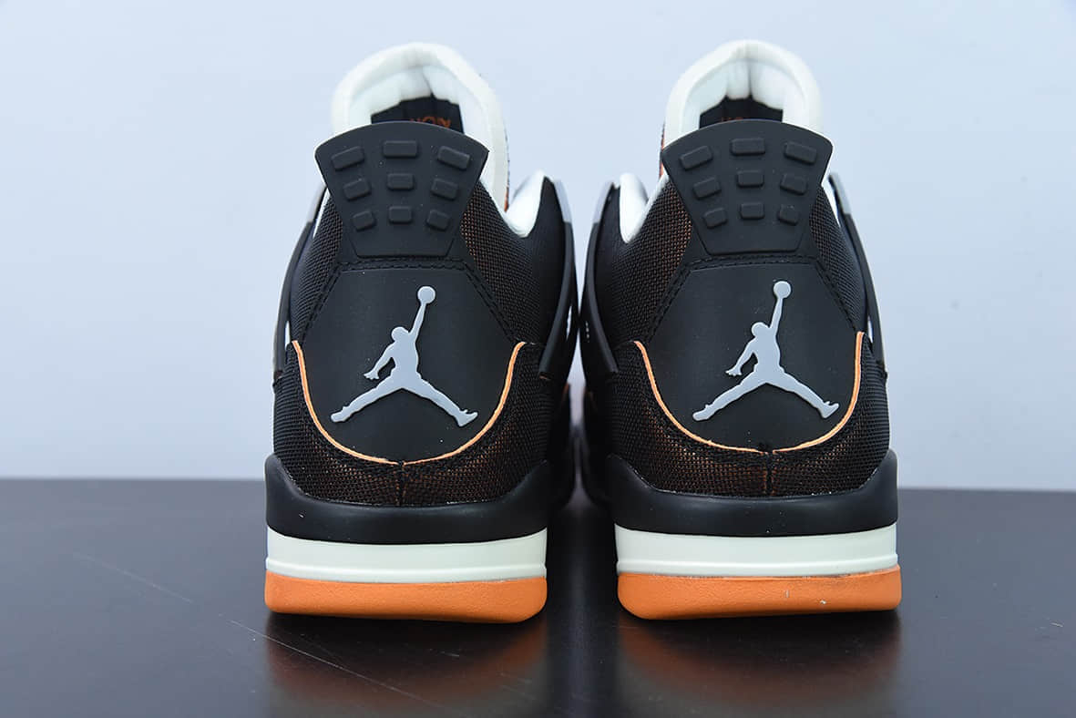 乔丹 Air Jordan 4 Rerto SE“Starfish” 黑橙海星配色AJ4代中帮篮球鞋纯原版本 货号:CW7183-100
