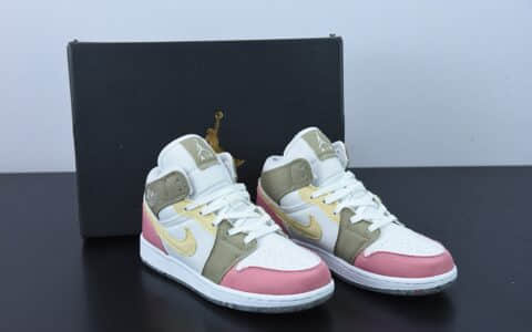 乔丹Air Jordan 1 Mid SE AJ1 白粽复古中帮防滑篮球鞋纯原版本 货号：DJ0338-100