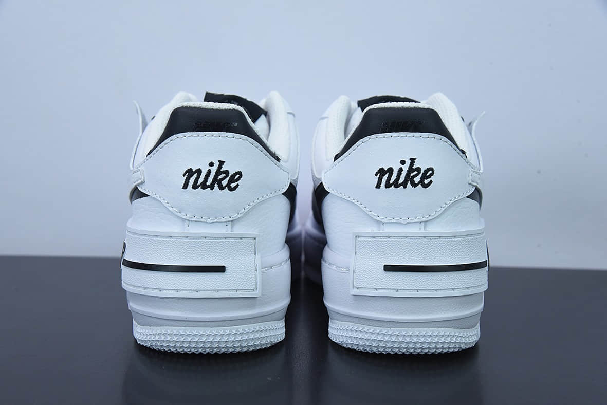 耐克Nike WMNS Air Force 1 Shadow黑白双钩全新少女系解构主义设计空军一号马卡龙低帮休闲板鞋纯原版本 货号:CI0919-001