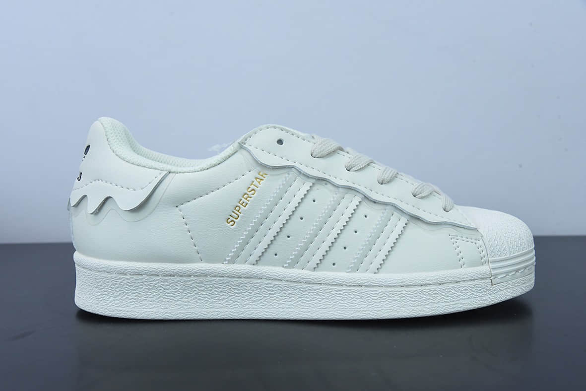 阿迪达斯Adidas Originals Superstar 奶白花边雪糕贝壳头经典百搭休闲运动板鞋纯原版本 货号：GW4441