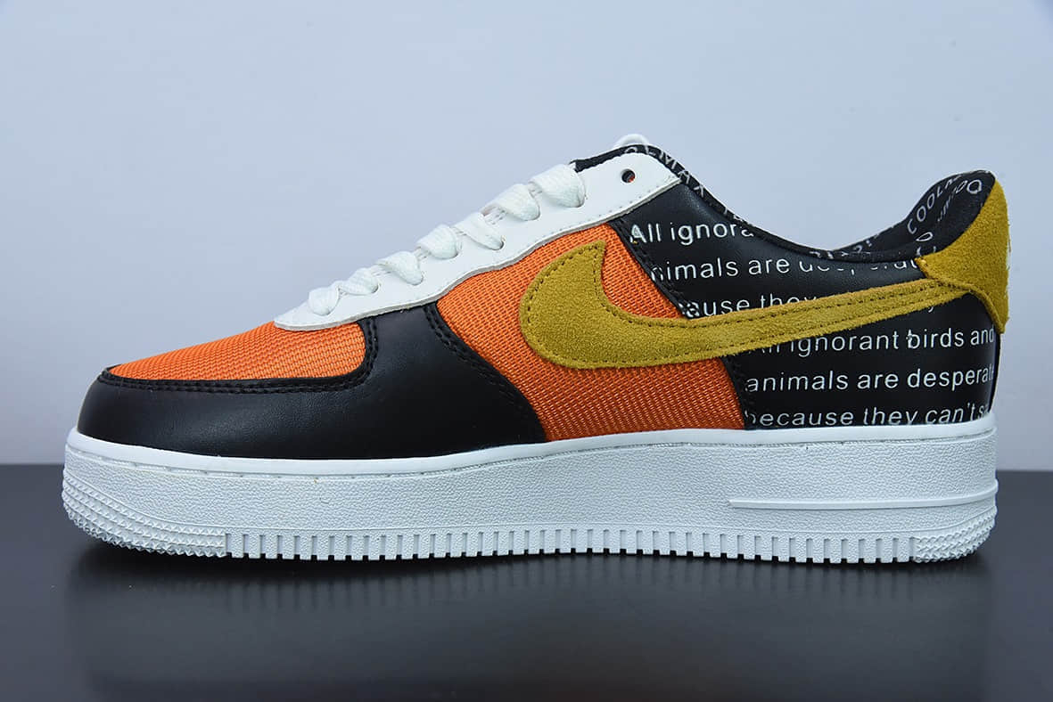 耐克Nike Air Force 1'07 Low 字母橘空军一号低帮休闲板鞋纯原版本 货号：315122-012