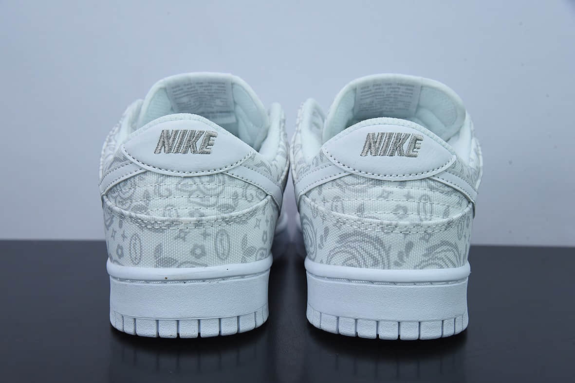 耐克Nike Dunk Low SB 「White Paisley」白色腰果花帆布款低帮滑板鞋纯原版本 货号:DJ9955-100