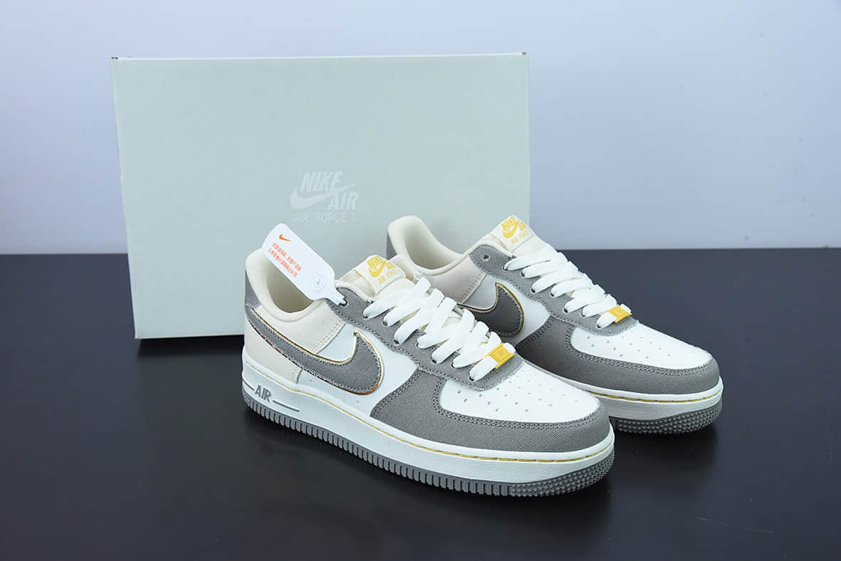 耐克Nike Otomo Katsuhiro x Nk Air Force 1’07 LV8 LowSteamboy OST帆布深灰米白黄金星空军一号低帮休闲板鞋纯原版本 货号:315122-666