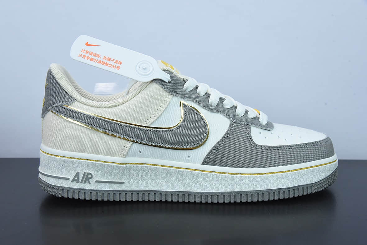 耐克Nike Otomo Katsuhiro x Nk Air Force 1’07 LV8 LowSteamboy OST帆布深灰米白黄金星空军一号低帮休闲板鞋纯原版本 货号:315122-666