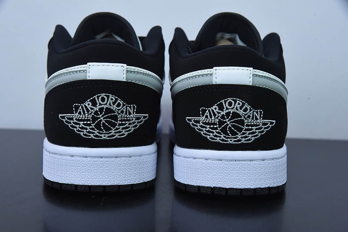 乔丹Air Jordan 1 Low New Emerald 磨砂黑白低帮经典复古文化休闲运动篮球鞋纯原版本 货号:552780-018