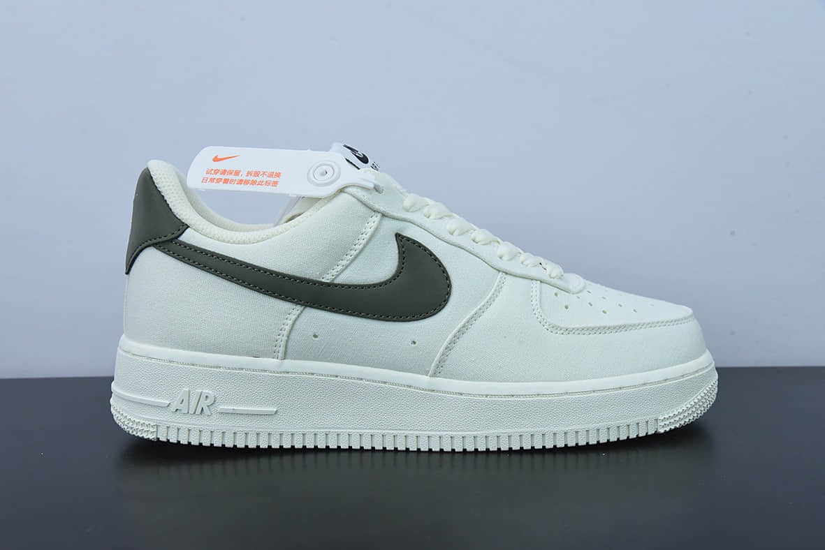 耐克Nike Air Force 1 '07 米军绿帆布3M反光空军一号低帮休闲板鞋纯原版本 货号:DG2296-008