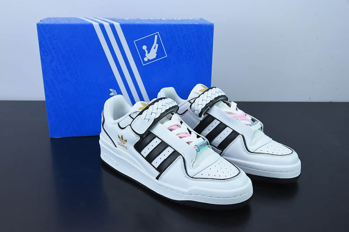 阿迪达斯Adidas Originals Forum Plus W 白黑低帮校园复古休闲运动板鞋纯原版本 货号:FY5223