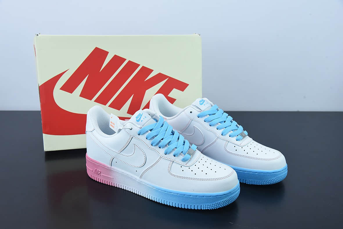 耐克Nike Air Force 1 Low 蓝粉渐变底空军一号低帮运动休闲板鞋纯原版本 货号:AF1234-006