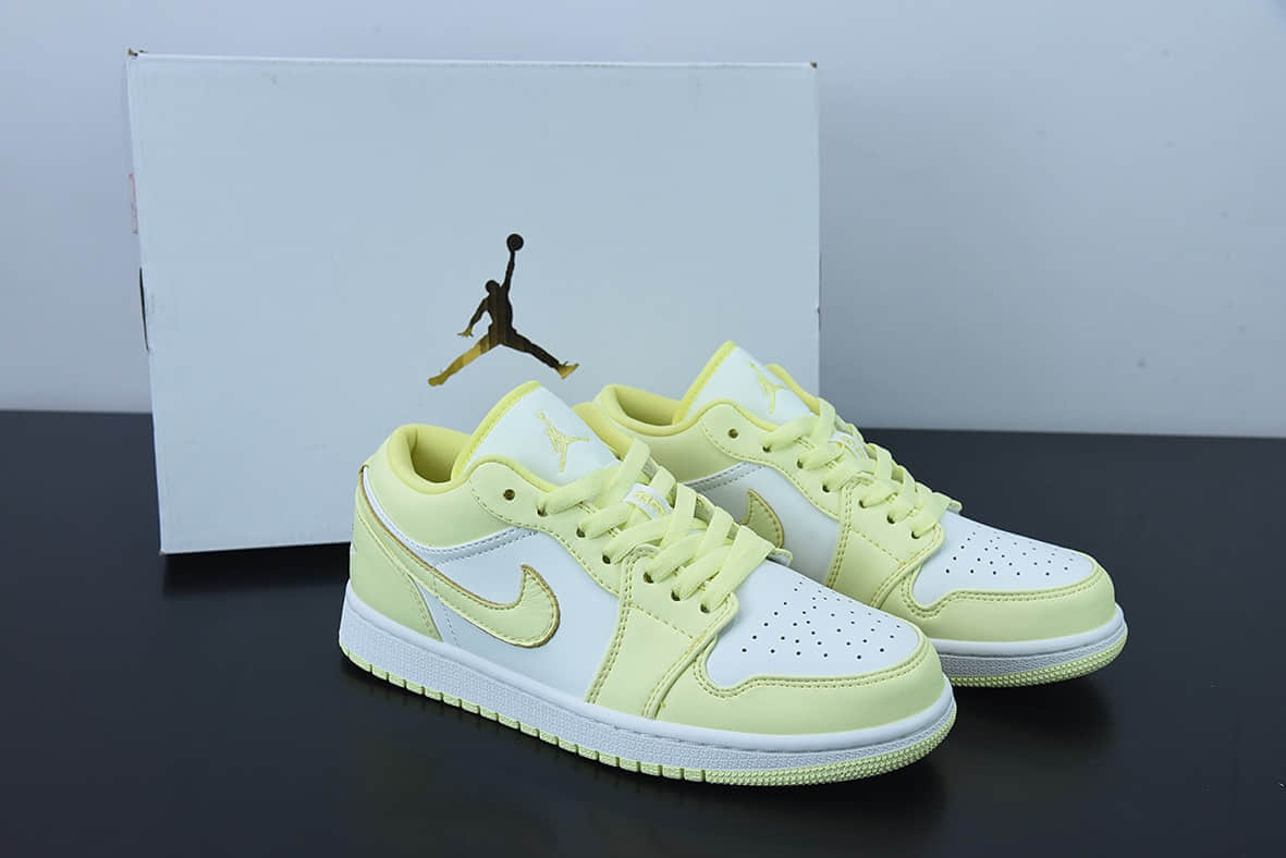 乔丹Air Jordan 1 LowWhiteLemonadeAJ1柠檬黄白低帮经典篮球鞋纯原版本 货号：DC0774-007