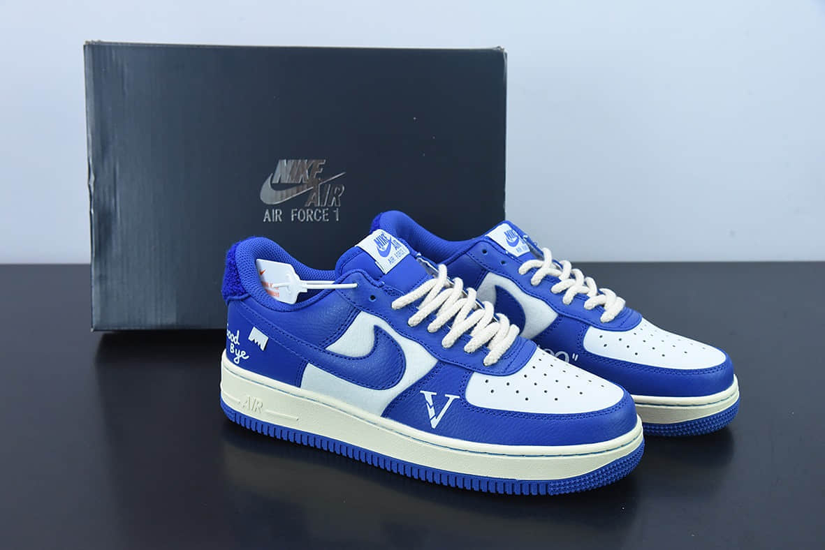 耐克Nike Air Force 1 Low’07 白蓝涂鸦二次元复古主题空军一号低帮休闲板鞋纯原版本 货号:DO5220-165