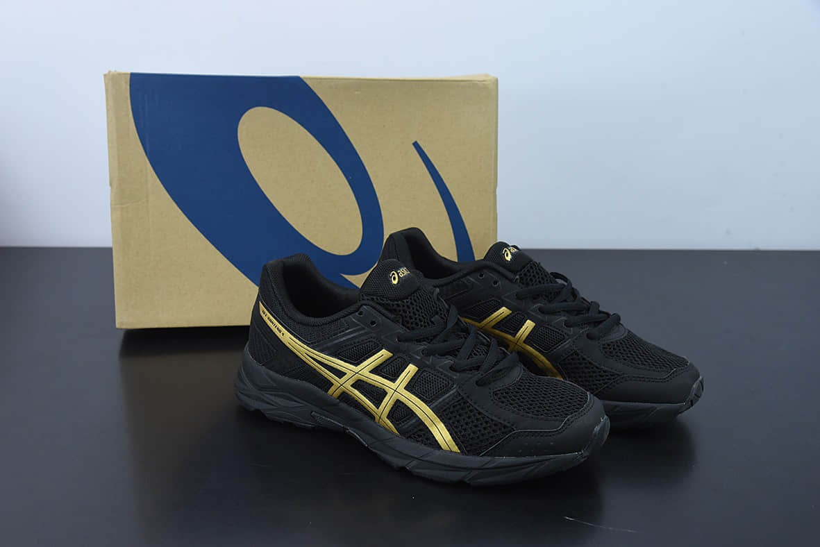 亚瑟士Asics Gel-Contend 4 抗衡4代黑金配色低帮城市休闲运动跑步鞋纯原版本 货号:T8D4Q-013