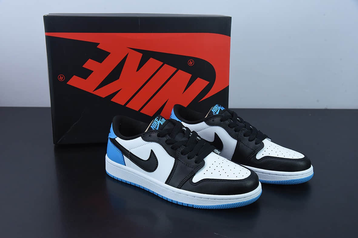 乔丹Air Jordan 1 Low 乔丹1代黑白蓝新北卡蓝黑脚趾低帮篮球鞋纯原版本 货号：CZ0790-104