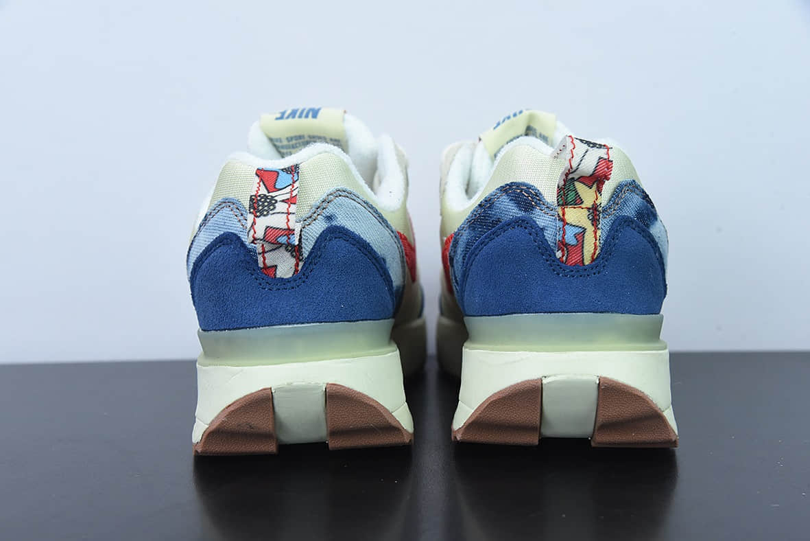 耐克Nike Air Max DawnOff WhiteRedDenim Blue黎明系列米红牛仔蓝低帮气垫鞋纯原版本 货号：DV1487-162