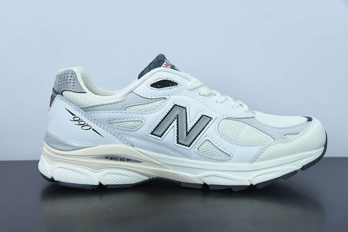 新百伦New Balance 990V3 白色3M反光第三代总统复古慢跑鞋纯原版本 货号:M990AL3